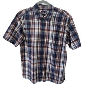 Patagonia Plaid Button Down Short Sleeve‎ Shirt Outdoor size Medium